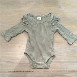 Ruffled Sage Green Kids One Piece